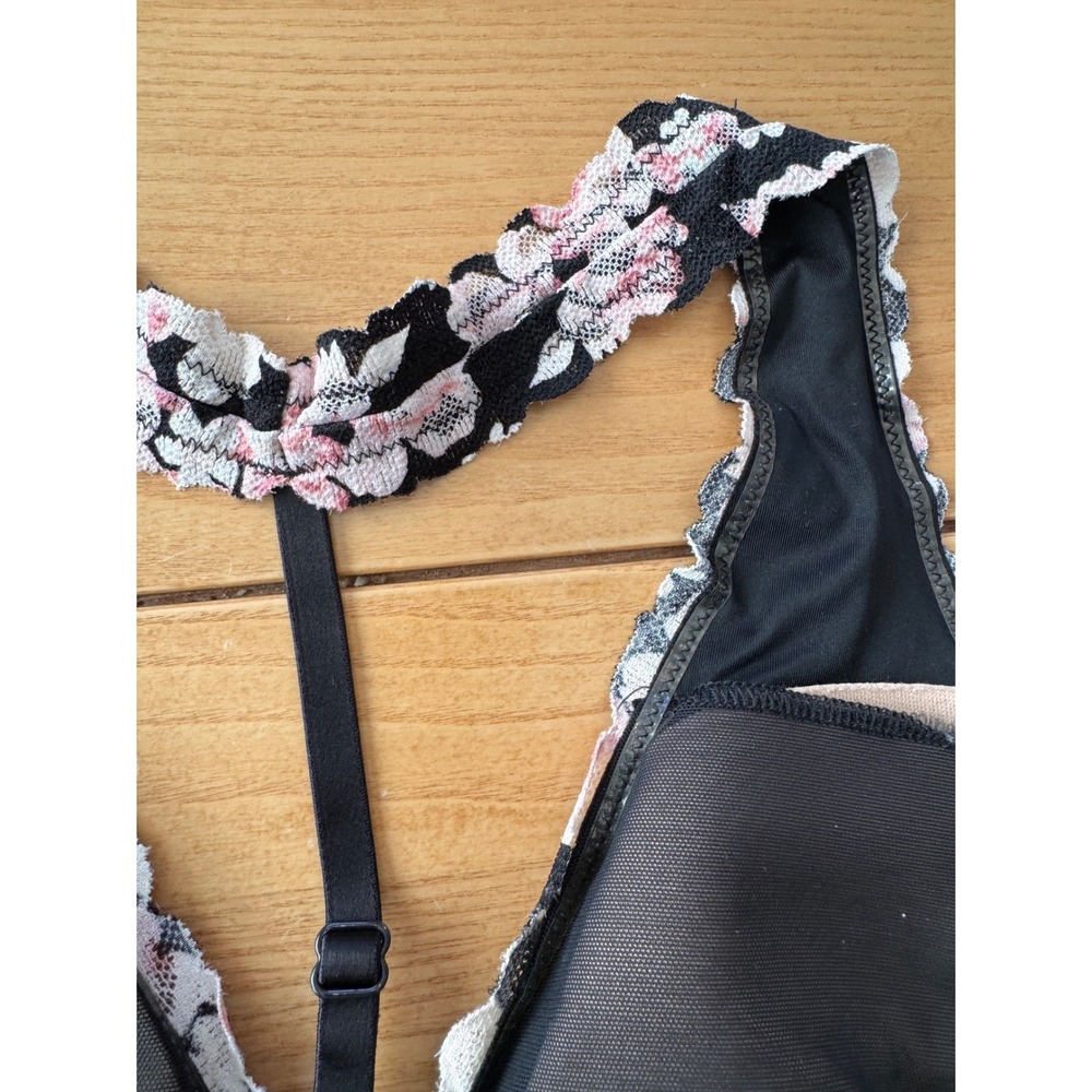 PINK Victoria Secret Floral Lace Bralette Womens Small Racerback Stretch Boho - Picture 8 of 11